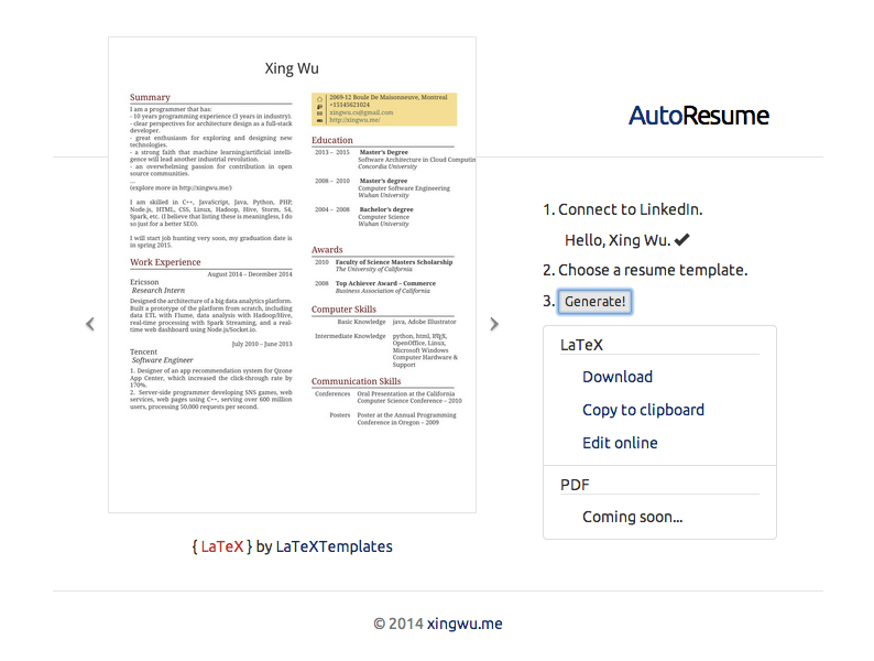 Build A Resume From Your LinkedIn Profile Xing's